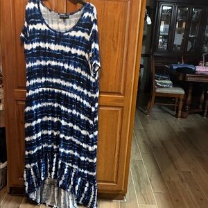 Lane Bryant Navy Tie-Dye High Low Dress size 26/28